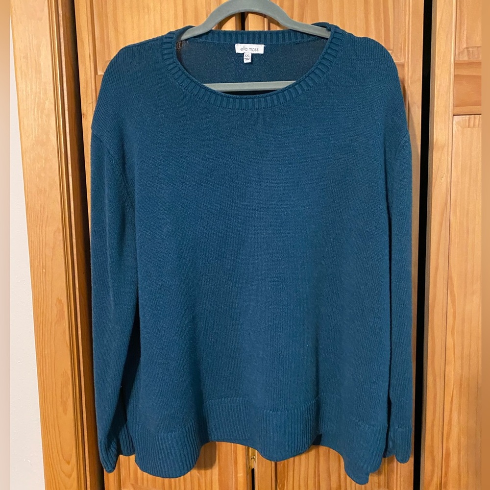 Ella Moss Teal Crew Neck Sweater